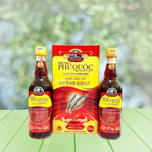 Nước Mắm Truyền Thống Cốt Nhĩ Huỳnh Khoa 45 độ đạm - Chai 500 ml - Hộp 2 Chai